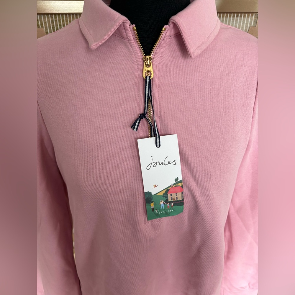 Joules Rosalyn Funnel-Neck Sweatshirt | 4 | Dawn Pink - Picture 3 of 9